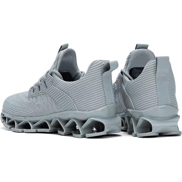 Women Gray Slip-On Walking Running Shoes Blade Sneakers Non-Slip Comfort Shoes - Picture 5 of 7